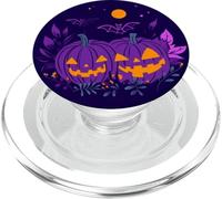 Design Rond Effrayant Citrouille Violet PopSockets PopGrip pour MagSafe