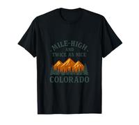Design rustique de la fierté des montagnes du Colorado Mile-High T-Shirt