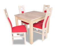 Design Salle à manger Set 5pcs Bois Meubles Commode 4x Chaise Table Groupes Nouveau
