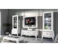 Design Salon Set Vitrine 2x Cadre TV Etagère murale Meuble-paroi 4pcs.