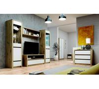 Design Salon Set Vitrine 2x Commode Etagère murale Meuble de rangement 4pcs.