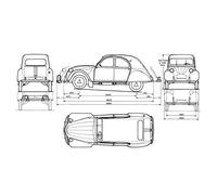 Design Schematic 2Cv Car Automobile Art Print Canvas Premium Wall Decor Poster Mural Conception Voiture Mur Déco Affiche