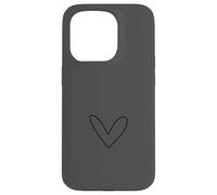 Design Simple cœur Romantique féminin Anthracite Coque pour iPhone 15 Pro