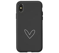 Design Simple cœur Romantique féminin Anthracite Coque pour iPhone X/XS
