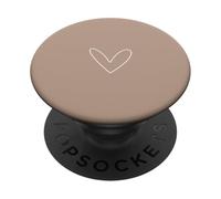 Design Simple cœur Romantique féminin Anthracite PopSockets PopGrip Adhésif