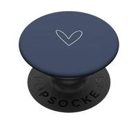Design Simple cœur Romantique féminin Anthracite PopSockets PopGrip Adhésif