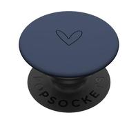 Design Simple et Mignon en Forme de cœur - Amour Romantique féminin - Bleu Marine PopSockets PopGrip Adhésif