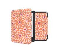Design Slim Hard Case Sleepcover pour Kobo Clara Colour / BW - Orange Flowers Connect