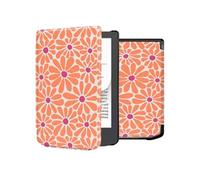 Design Slim Hard Case Sleepcover pour Pocketbook Verse / Verse Lite / Verse Pro / Vivlio Light / Light HD - Orange Flowers Connect