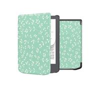 Design Slim Hard Case Sleepcover pour Pocketbook Verse / Verse Lite / Verse Pro / Vivlio Light / Light HD - Smoke Green Flowers