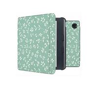 Design Slim Hard Sleepcover avec support pour Kobo Libra Colour - Smoke Green Flowers