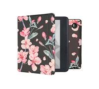 Design Slim Hard Sleepcover avec support pour Kobo Libra H2O - Blossom Watercolor Black
