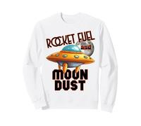 Design Spatial rétro UFO avec Carburant pour fusées et poussière de Lune Sweatshirt