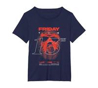 Design Spooky Vibe pour Halloween du Vendredi 13 T-Shirt, Femme Grandes Tailles, Bleu Marine, 4X