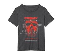 Design Spooky Vibe pour Halloween du Vendredi 13 T-Shirt, Femme Grandes Tailles, Chiné Foncé, 6X