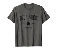 Design sportif athlétique vintage noir Blue Ridge Georgia GA T-Shirt