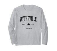 Design Sportif athlétique Vintage Noir Wytheville Virginia VA Manche Longue