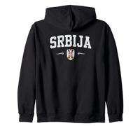 Design sportif Srbija Serbie avec double aigle Sweat à Capuche