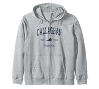 Design Sportif Vintage Bleu Marine Callaghan Virginia VA Sweat à Capuche