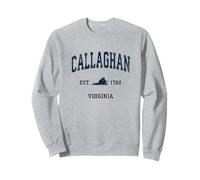 Design Sportif Vintage Bleu Marine Callaghan Virginia VA Sweatshirt