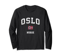 Design Sportif Vintage d'Oslo, Norvège Manche Longue