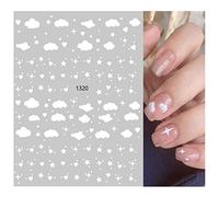 Design Stickers Ongles Nail Art Stickers Nuages Blancs Étoiles Brillantes Lune Dos Colle Autocollants Pour Ongles,Jo1320