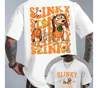 Design style Disney en pur coton. Présente un imprimé Slinky Dog ; convient pour une tenue décontractée au quotidien et constitue un choix idéal pour offrir à des amis. L,M,S,XL,XXLCartoon,LettresCoto