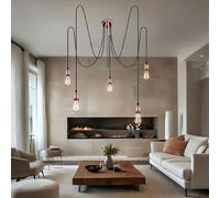 Design Suspendu Lampe Suspendue Ess Chambre Éclairage Plafonniers Tissu Cuivre