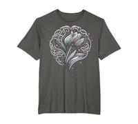 Design symbolique de sensibilisation à la maladie de Parkinson cerveau et tulipe T-Shirt