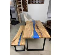 Design Table Banc Table de cuisine salon Tables Massive 2pcs nouveau Bancs