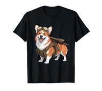 Design Tactique Corgi Steampunk Warrior Dog Lovers T-Shirt