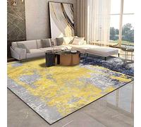 Design Tapis Tapis Rectangle Peinture à l'huile Abstraite Bleu Jaune Gris Grand pour Le Salon, la Chambre à Coucher, la pépinière 160*280