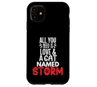 Design tempête avec nom de Chat - All You Need is Love! Coque pour iPhone 11