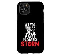 Design tempête avec nom de Chat - All You Need is Love! Coque pour iPhone 11 Pro