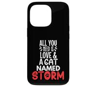 Design tempête avec nom de Chat - All You Need is Love! Coque pour iPhone 13 Pro
