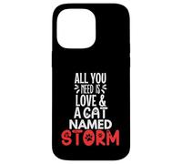 Design tempête avec nom de Chat - All You Need is Love! Coque pour iPhone 14 Pro Max