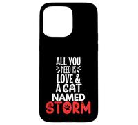 Design tempête avec nom de Chat - All You Need is Love! Coque pour iPhone 15 Pro Max