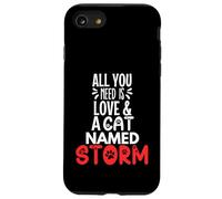 Design tempête avec nom de Chat - All You Need is Love! Coque pour iPhone SE (2020) / 7/8