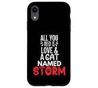 Design tempête avec nom de Chat - All You Need is Love! Coque pour iPhone XR