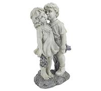 Design Toscano Amours de jeunesse : Statue d’enfants de jardin donnant un baiser