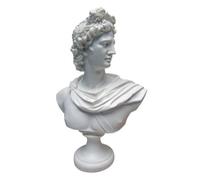 Design Toscano Apollo Belvédère Statue de Buste, 30 cm, résine de marbre, blanc