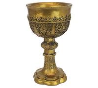 Design Toscano Calice Doré du Roi Arthur Décor Médiéval Sculpture de Gobelet Gothique, 22.75 cm, polyrésine, or