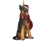 Design Toscano Chien de Vacances Berger Allemand Décorations Ornements de Sapin de Noël, 8 cm, polyrésine, palette complète de couleur