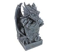 Design Toscano CL2885 Statue de Shield le Dragon arthurien Gris 20,5 x 20,5 x 44,5 cm