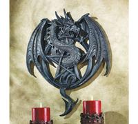 Design Toscano CL4350 Pentacle des Dragons Sculpture Murale Gris 7,5 x 37 x 45,5 cm