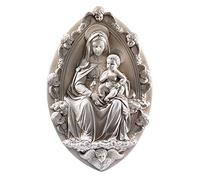 Design Toscano DB383045 Sculpture Murale de Madone à l’Enfant de 1430 Blanc Cassé 5 x 33 x 48,5 cm
