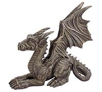 Design Toscano Desmond le Dragon Statue de Décoration Gothique, 41 cm, polyrésine, pierre grise