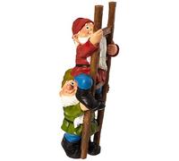 Design Toscano Échelle d'Escalade pour Gnomes Statue de Jardin de Gnome Drôle, 28 cm, polyrésine, palette complète de couleur