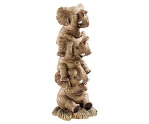 Design Toscano Éléphants Maléfiques Empilés Sourd, Muet, Aveugle Statue de Collection, 25.5 cm, polyrésine, palette complète de couleur