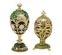 Design Toscano FH91349 Œufs de Romanov émaillés d'Elena/Larissa Multicolore 7,5 x 7,5 x 16,5 cm